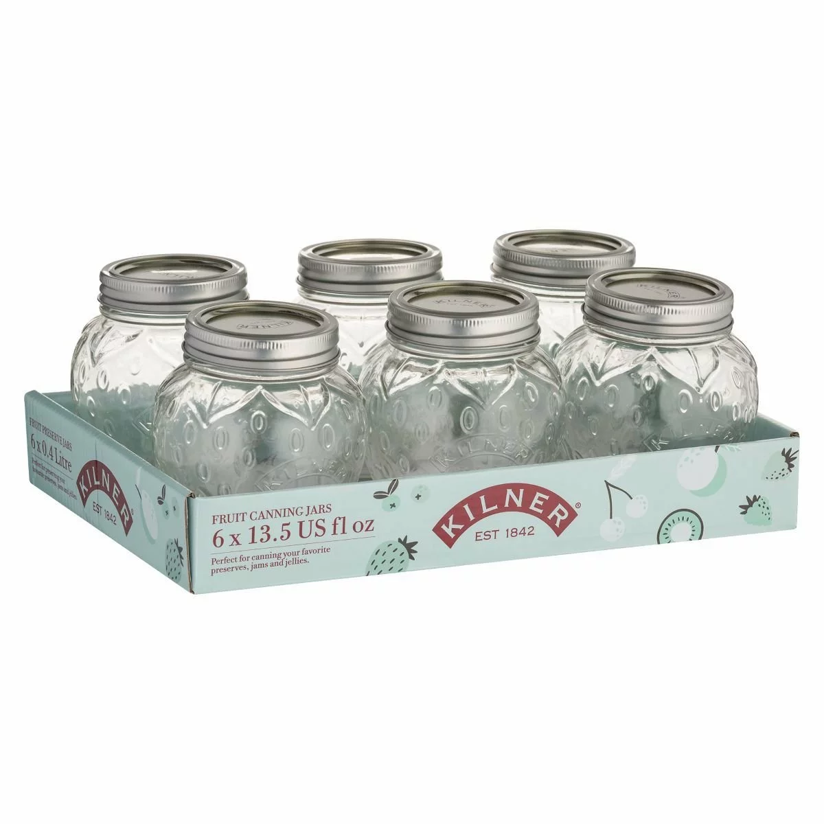 Kilner 13.5oz Fruit Jars (Set Of 6) | Strawberry Jars - Image 2