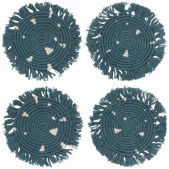 Danica Brands Danica Heirloom Macrame Coasters (Set Of 4) | Lagoon