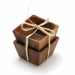 Lipper International Square Pinch Bowls (Set Of 2) | Acacia