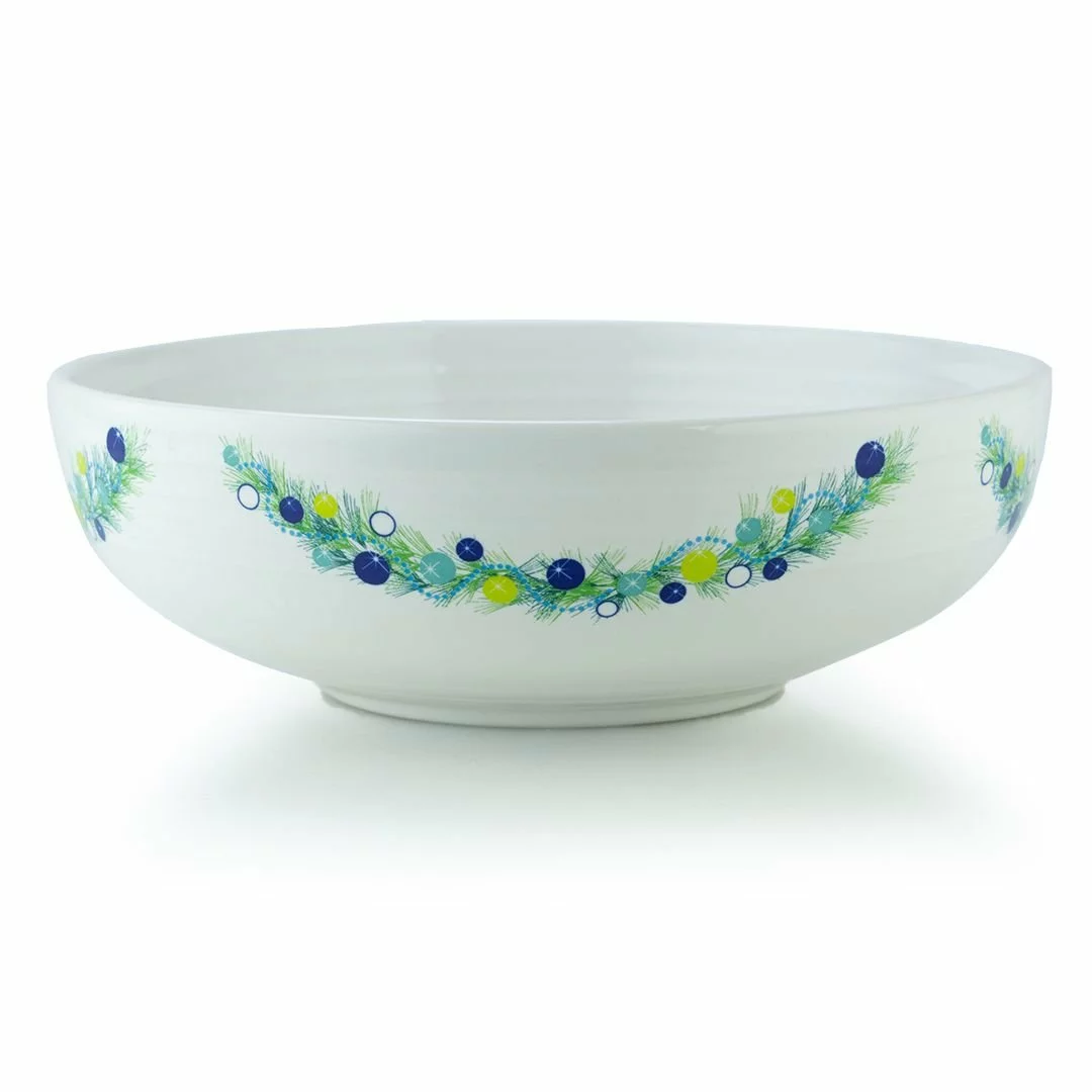 Fiesta® 68oz Large Bistro Bowl | Blue Christmas Tree (White)