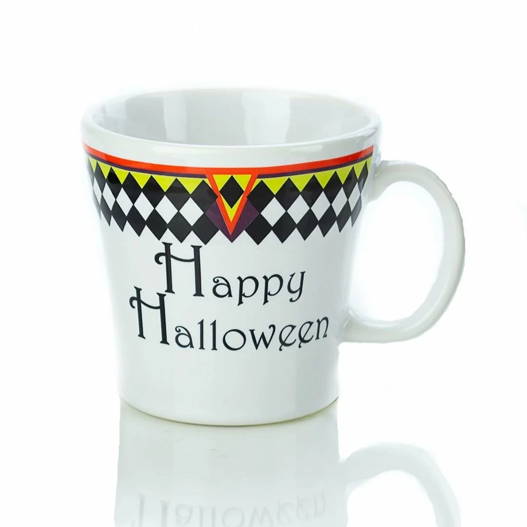 Fiesta® 15oz Tapered Mug | Harlequin Happy Halloween