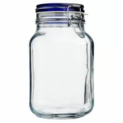 Bormioli Rocco 2L Swing Top Fido Glass Jar | Blue Lid