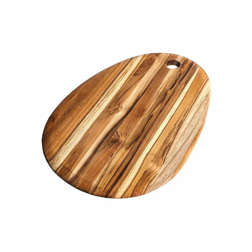 TeakHaus Elegant Edge Grain Oval Cutting And Serving Board | 14" X 9" X .55"