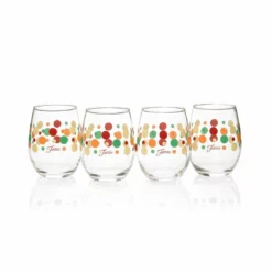 Fiesta® 15oz Stemless Glassware (Set Of 4) | Warm Dots