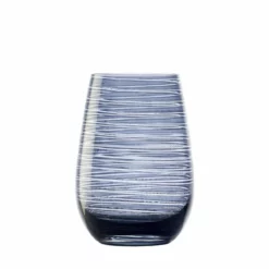 Stolzle 15.75oz Olympia Twister Glass Tumblers - Set Of 6 | Smokey Blue