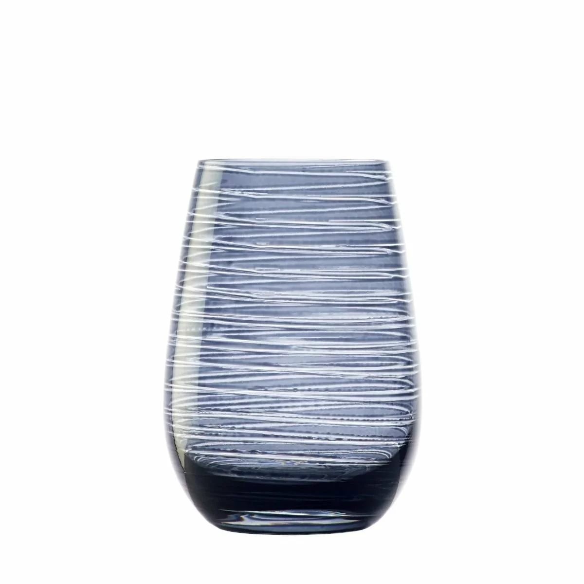 Stolzle 15.75oz Olympia Twister Glass Tumblers - Set Of 6 | Smokey Blue