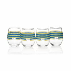 Fiesta® 15oz Stemless Glassware (Set Of 4) | Cool Stripes