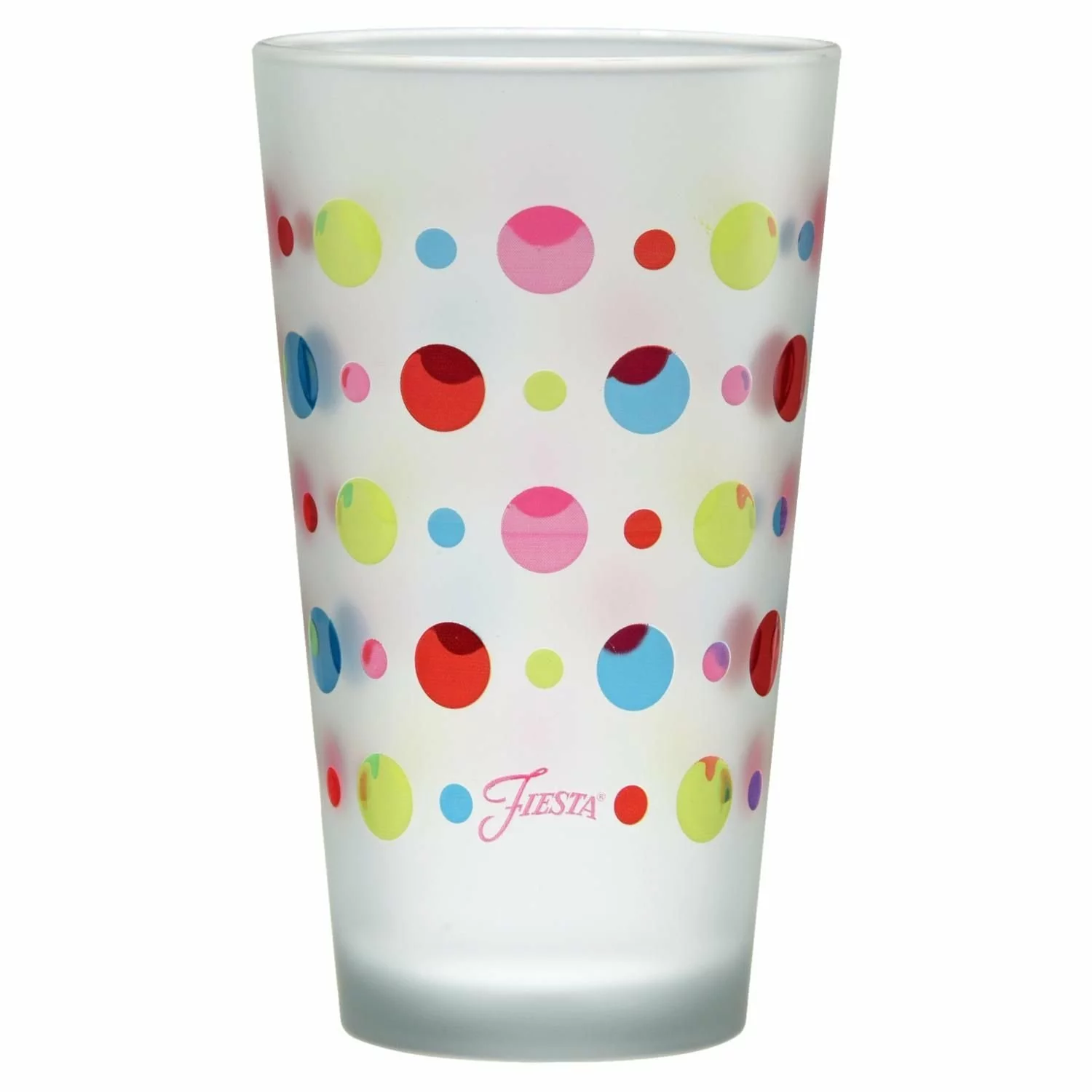 Fiesta® 16oz Cooler Glassware (Set Of 4) | Frosted Multi-Color Dots - Image 2