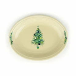 Fiesta® 11.6" Medium Oval Serving Platter | Blue Christmas Tree