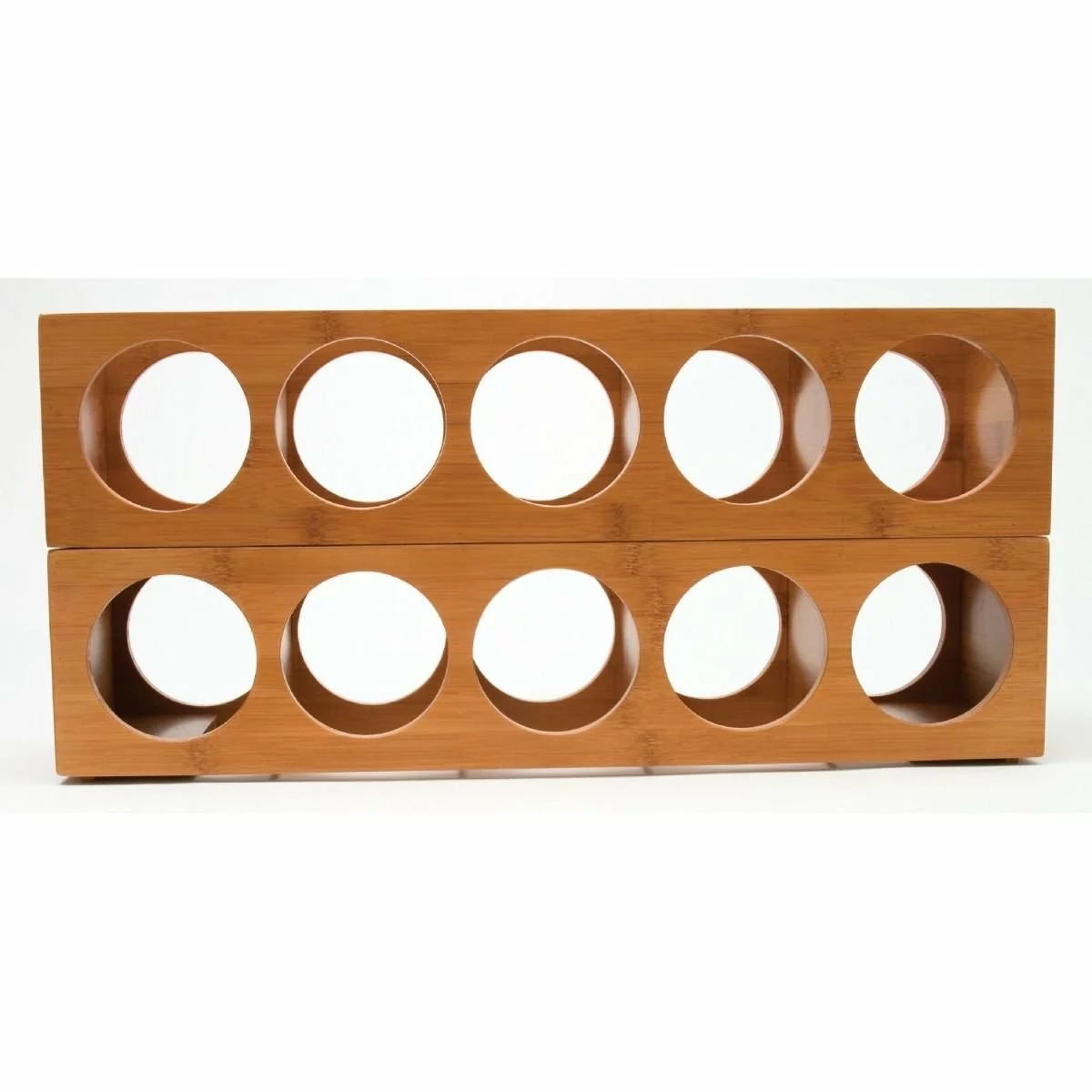 Lipper International Stacking 5-Bottle Wine Rack | Bamboo - Image 3