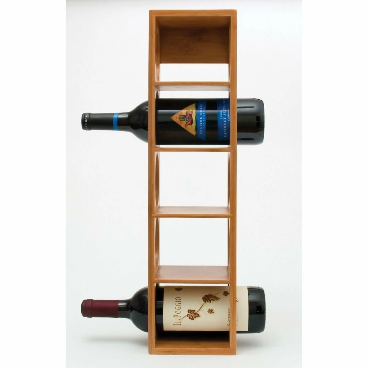 Lipper International Stacking 5-Bottle Wine Rack | Bamboo - Image 6