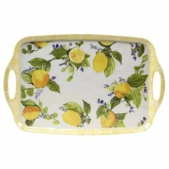 Certified International 19" X 12" Melamine Rectangular Tray With Handles | Lemon Zest