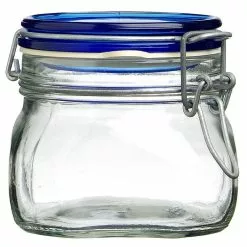 Bormioli Rocco 0.5L Swing Top Fido Canning Jar | Blue Lid