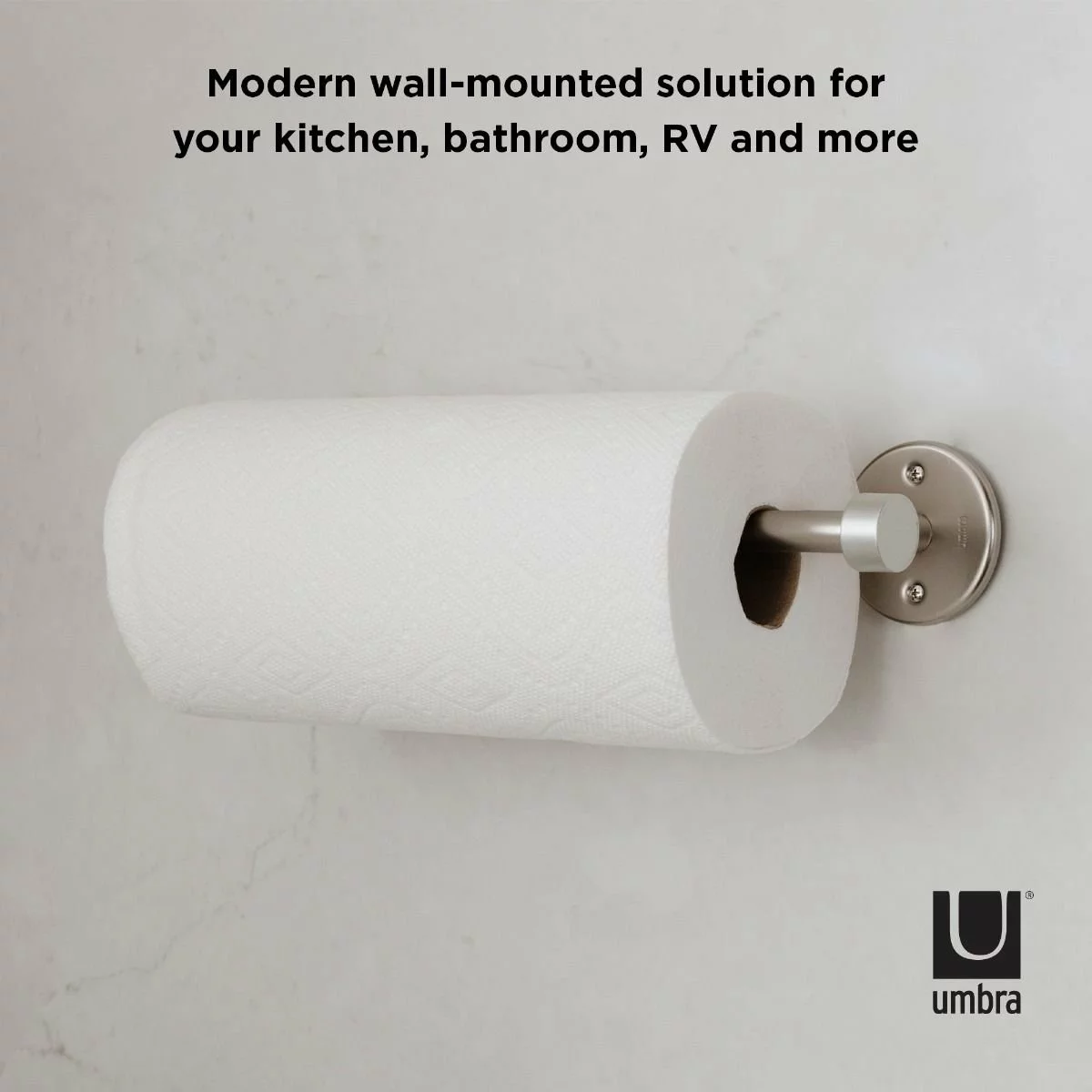 Umbra Cappa Wall Mounted Paper Towel Holder | Nickel - Image 9