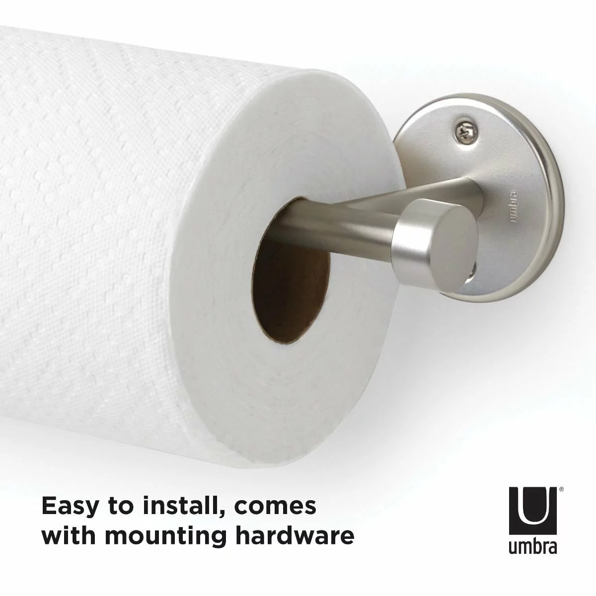 Umbra Cappa Wall Mounted Paper Towel Holder | Nickel - Image 10