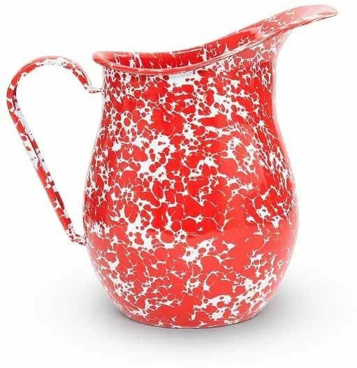 Crow Canyon Home Crow Canyon Enameled Pitcher Red Marble