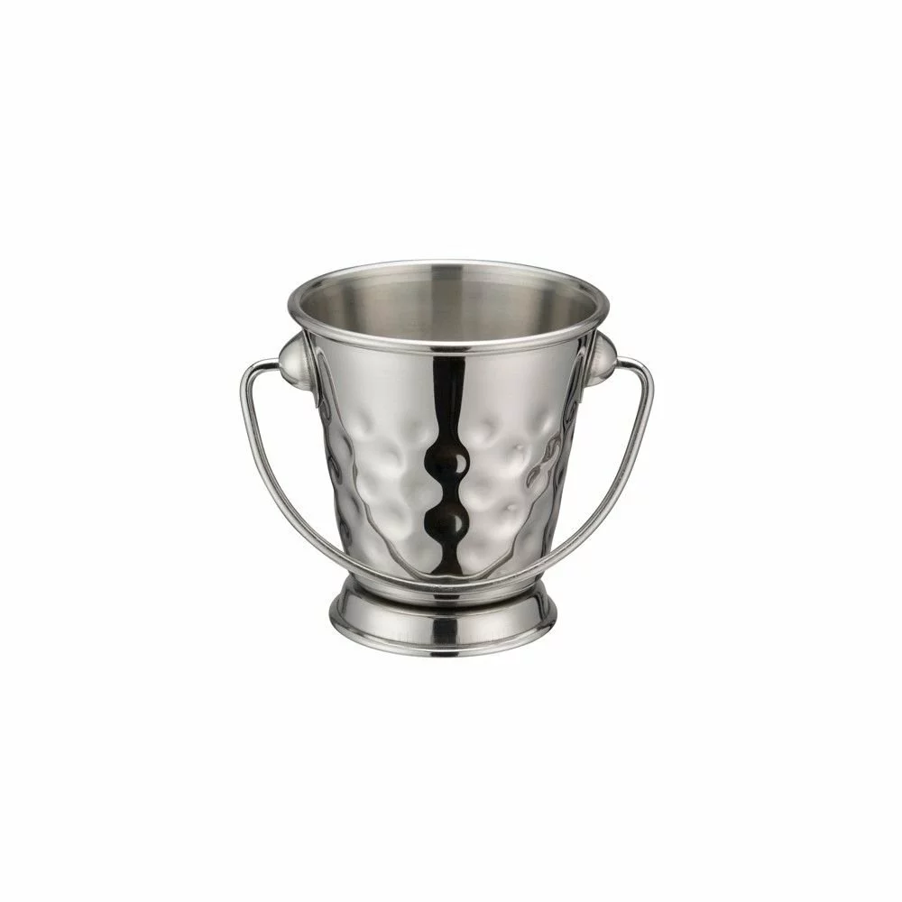 Winco 3" X 3.125" Mini Pail | Hammered Stainless Steel