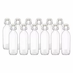 Bormioli Rocco 33.75oz Emilia Glass Bottles | Set Of 12