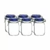 Bormioli Rocco 1L Swing Top Fido Canning Jars - Blue Lid | 6-pack
