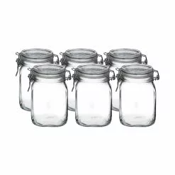 Bormioli Rocco 1L Swing Top Fido Canning Jars | 6-pack