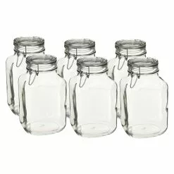 Bormioli Rocco 3L Swing Top Glass Fido Glass Jars | 6-pack