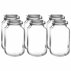 Bormioli Rocco 4L Swing Top Fido Glass Jars | 6-pack