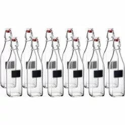 Bormioli Rocco 17oz Swing Top Bottles With Chalkboard Label | 12-pack