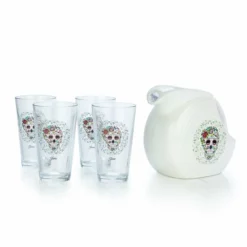 Fiesta® Beverage Set For 4 | Sugar Skull And Vine (White)