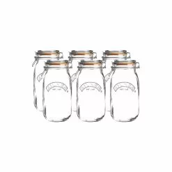 Kilner Swing Top Round Glass Jars (Set Of 6) | 3L