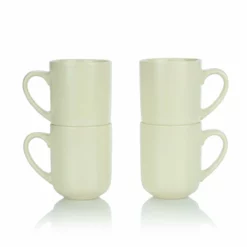 Everything Kitchens Modern Flat 15oz Mugs (Set Of 4) | Beige
