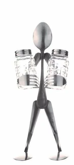 Forked Up Art Salt & Pepper Holder - Spoon Art Figurine