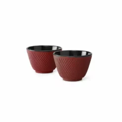 Bredemeijer Xilin Cast Iron Tea Mugs Set Of 2 | Red