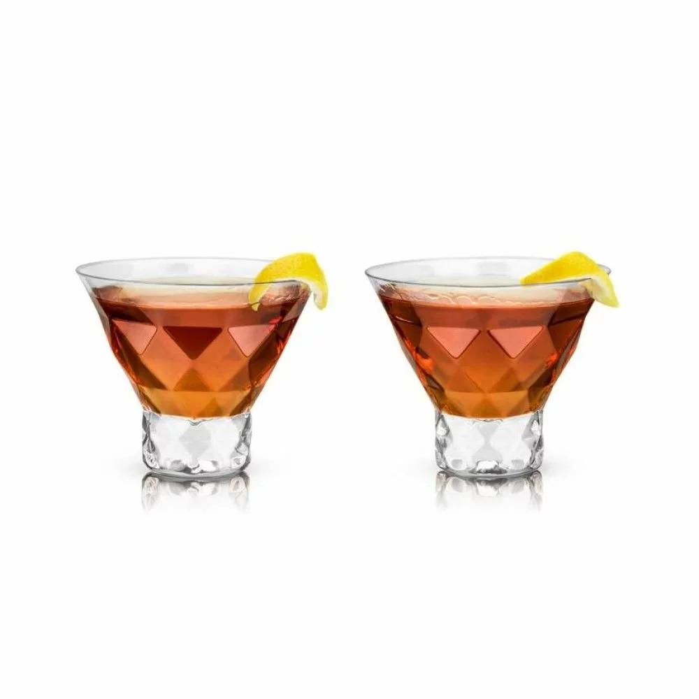 Viski® Gem Crystal Martini Glasses