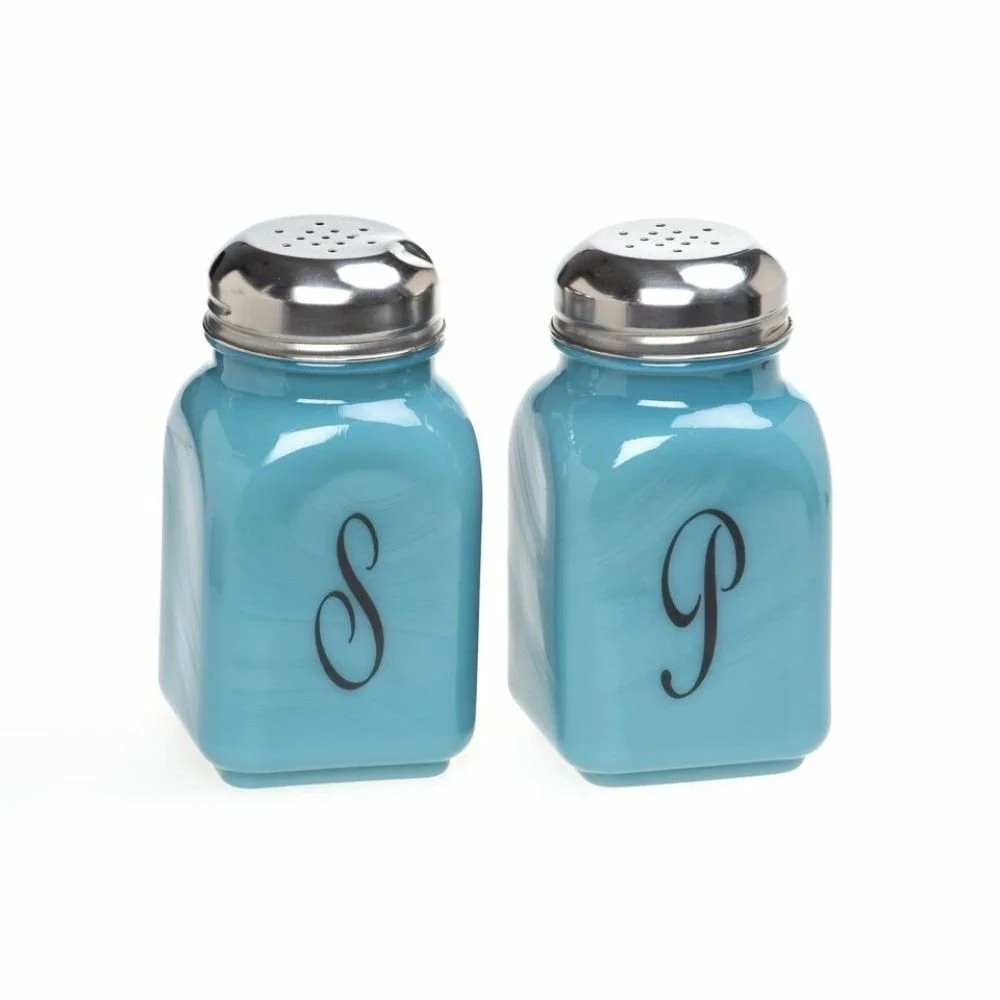 Mosser Glass Monogram Salt & Pepper Set | Georgia Blue