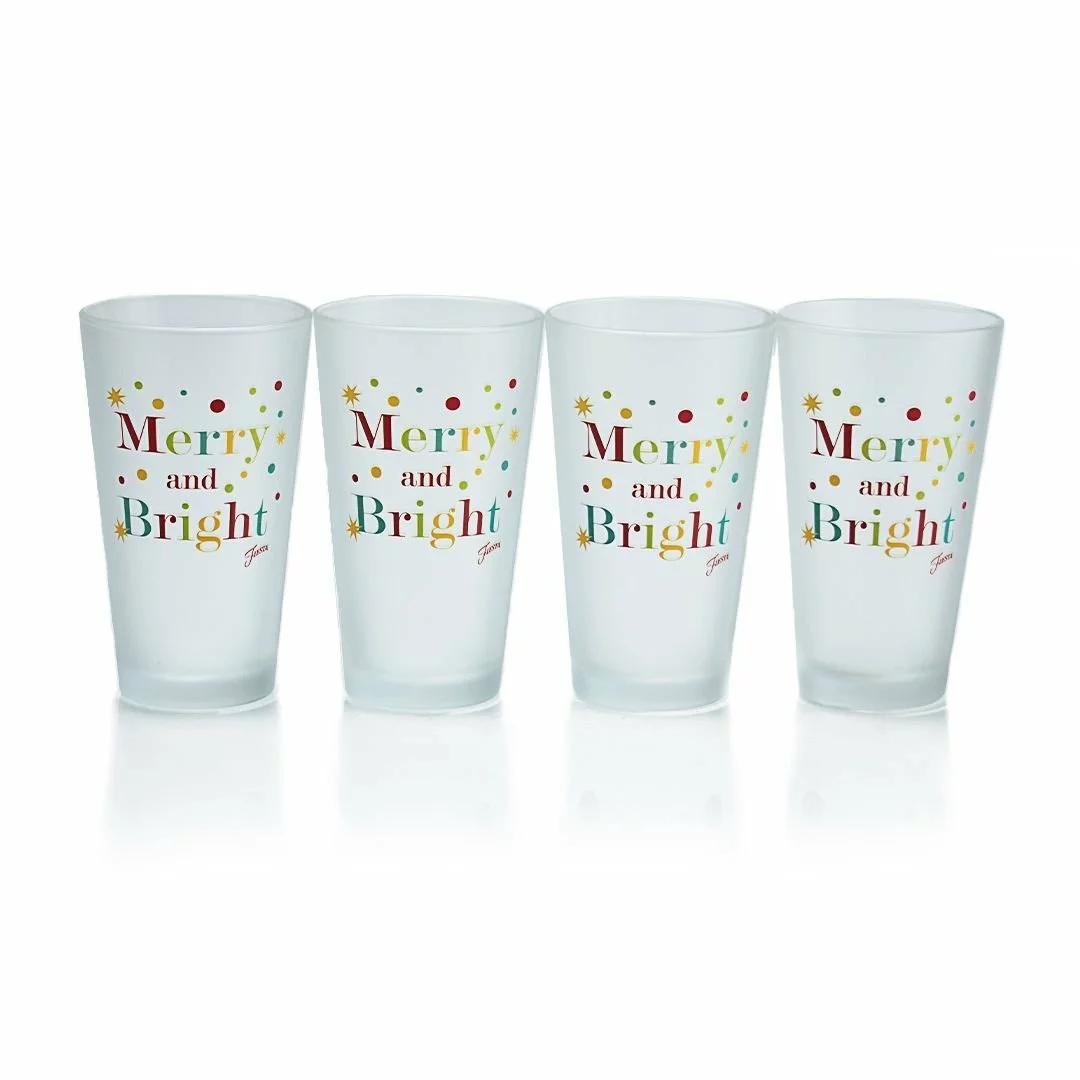 Fiesta® 16oz Cooler Glassware (Set Of 4) | Frosted Merry & Bright