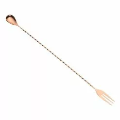 Mercer Barfly 12.4" Bar Spoon With Fork | Copper Plated