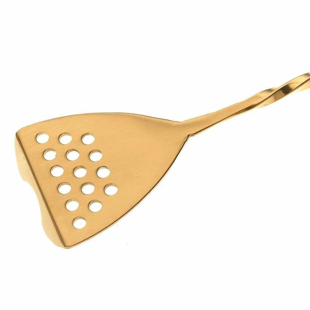 Mercer Barfly 15.75" Bar Spoon With Strainer | Gold Plated - Image 2