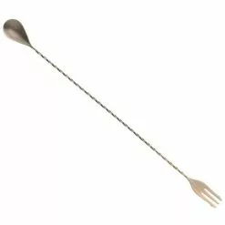 Mercer Barfly 15.75" Bar Spoon With Fork | Antique Copper