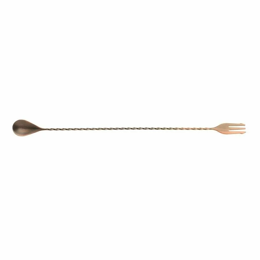 Mercer Barfly 15.75" Bar Spoon With Fork | Antique Copper - Image 2