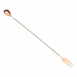Mercer Barfly 15.75" Bar Spoon With Fork | Copper Plated
