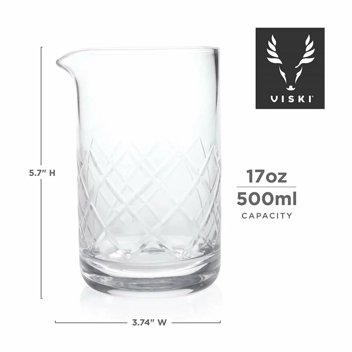 Viski® Professional Lead-Free Crystal Mixing Glass - Image 3