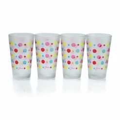Fiesta® 16oz Cooler Glassware (Set Of 4) | Frosted Multi-Color Dots