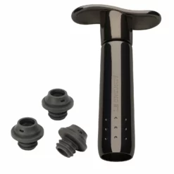 Le Creuset Wine Pump + 3 Stoppers | Black