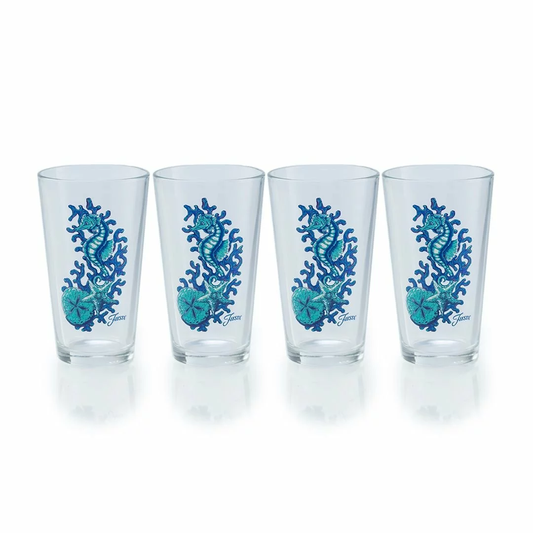 Fiesta® 16oz Cooler Glassware (Set Of 4) | Coastal Seahorse