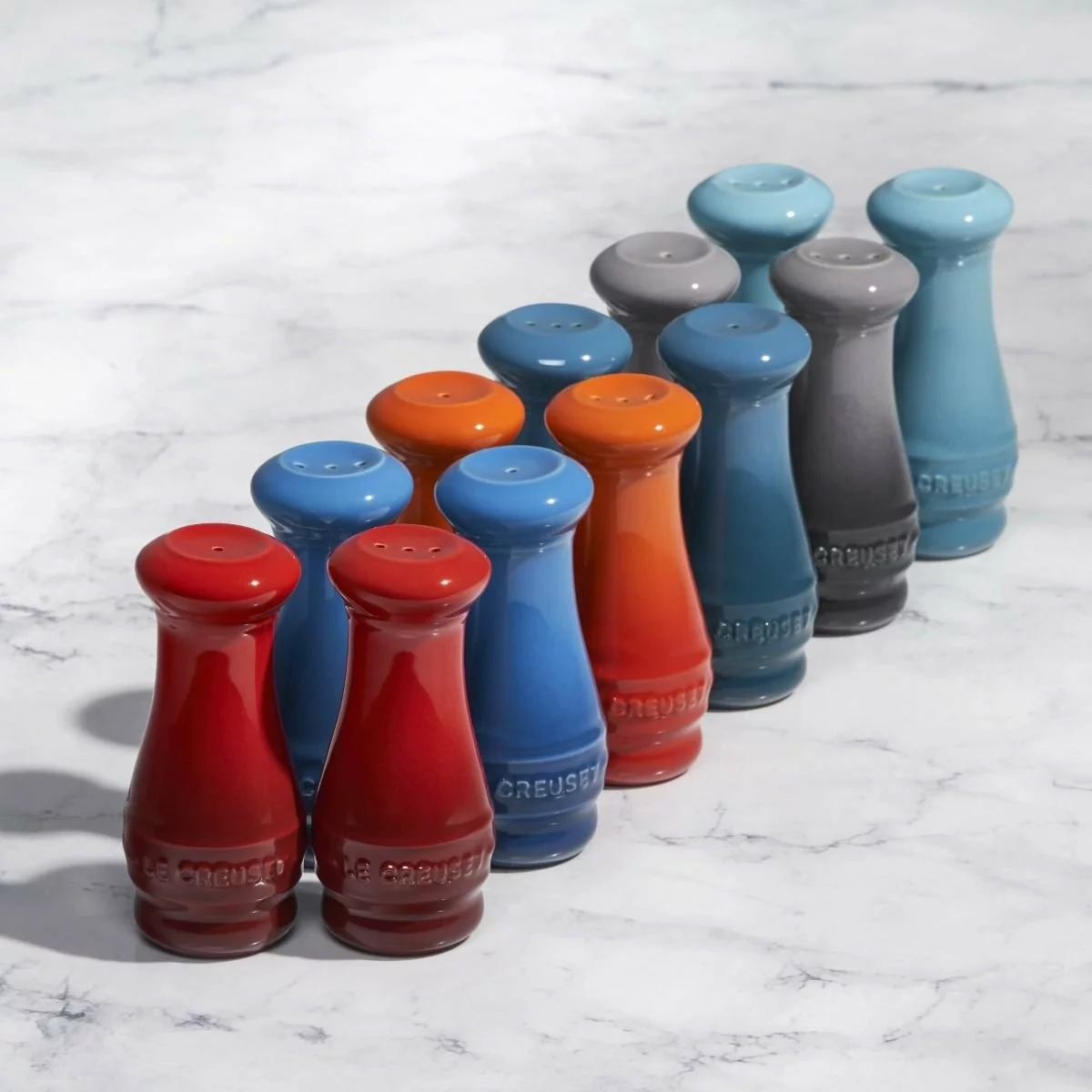 Le Creuset 2-Piece Salt & Pepper Shakers | Caribbean Blue - Image 3