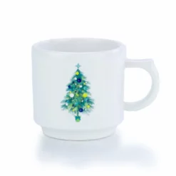 Fiesta® 16oz Stackable Mug | Blue Christmas Tree (White)