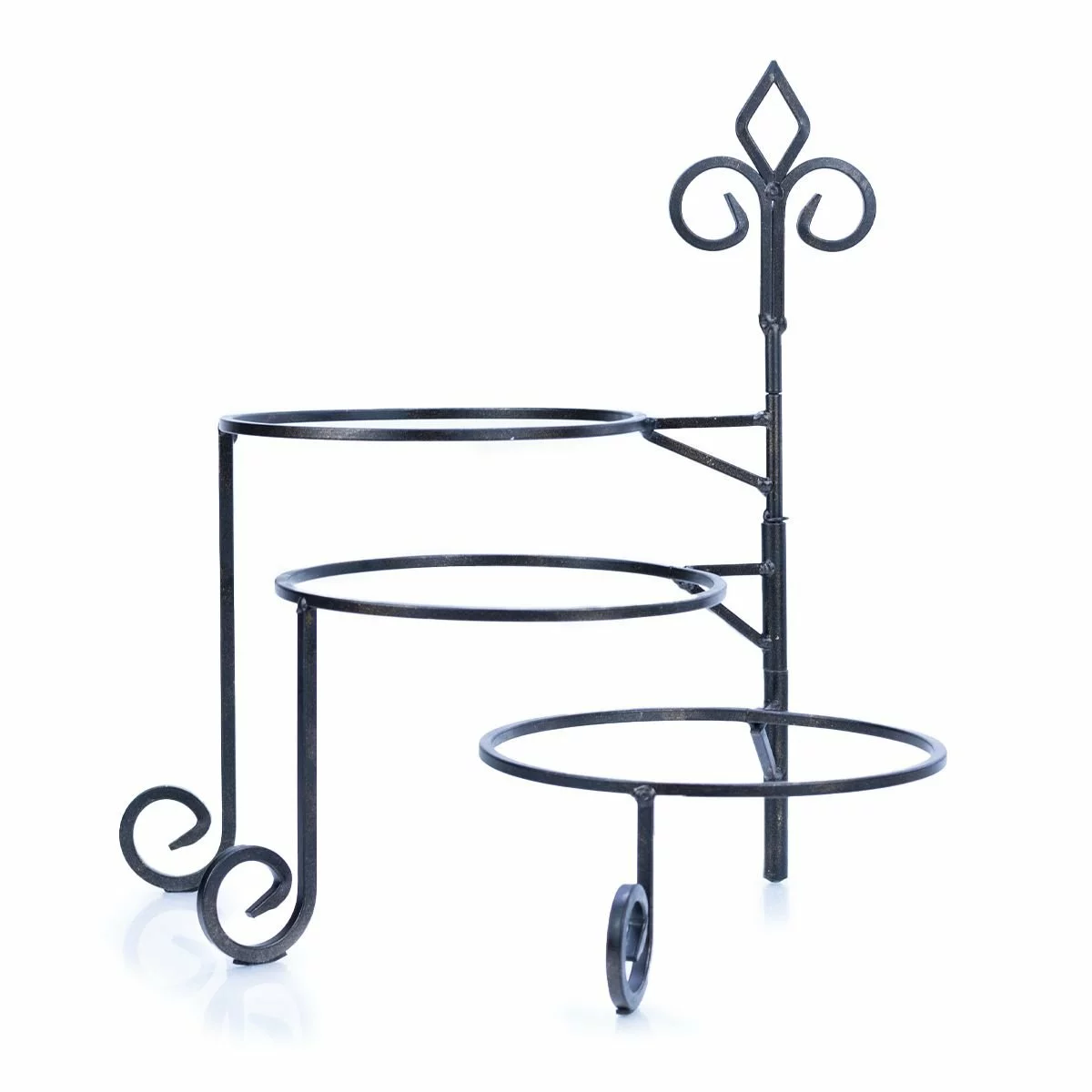 Tripar International Keller 3-Tier Swivel Plate Stand | Mahogany - Image 2