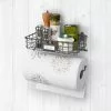 Spectrum Industrial Gray Wall Mount Basket With Paper Towel Holder