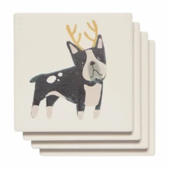 Danica Brands Danica Jubilee 4" Soak Up Coasters (Set Of 4) | Yule Dogs